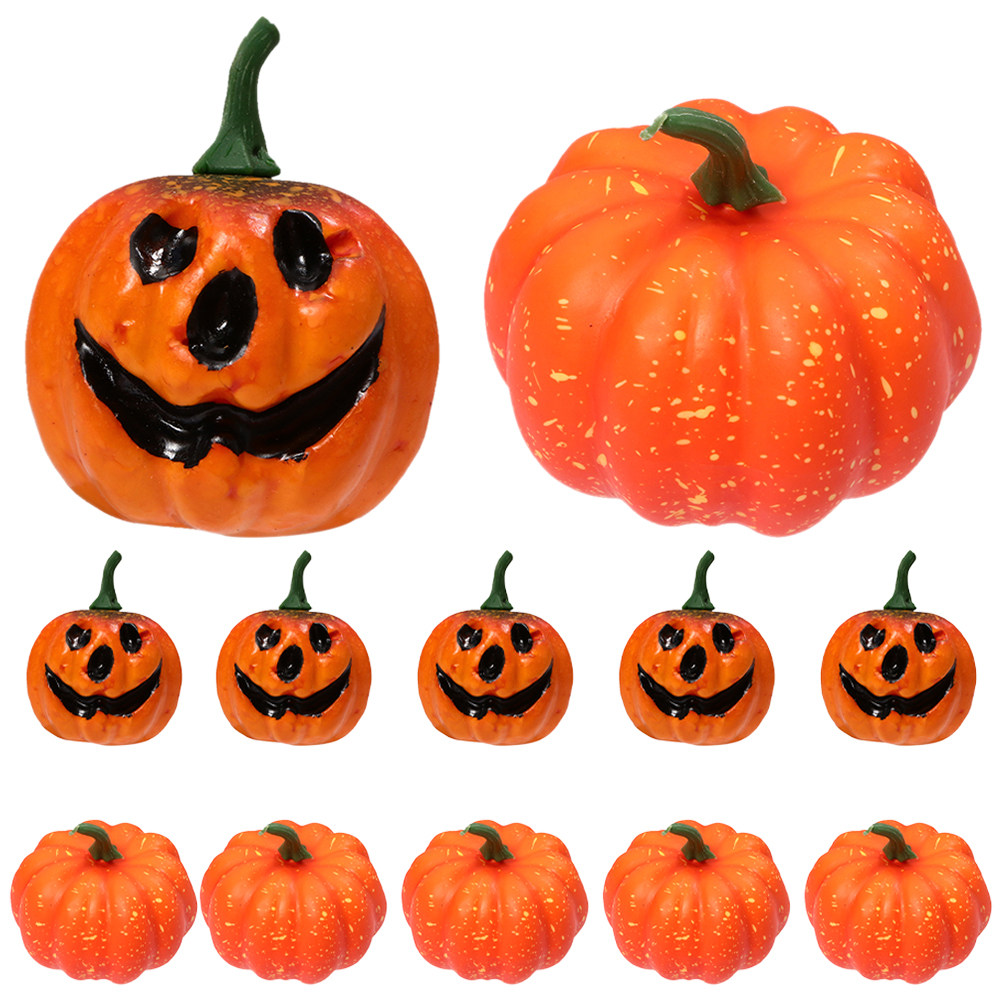 Home Office Layout - 12Pcs Lifelike Orange Foam Halloween Pumpkin