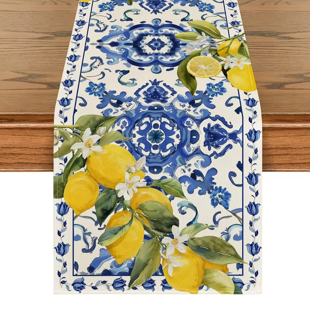 Home Office News - 1pc Table Runner Printed With Lemon