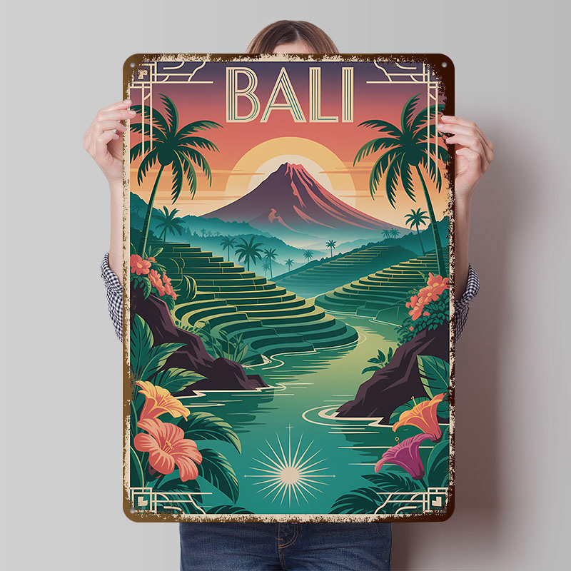 Home Office Bali - Bali Travel Art Deco Style Poster