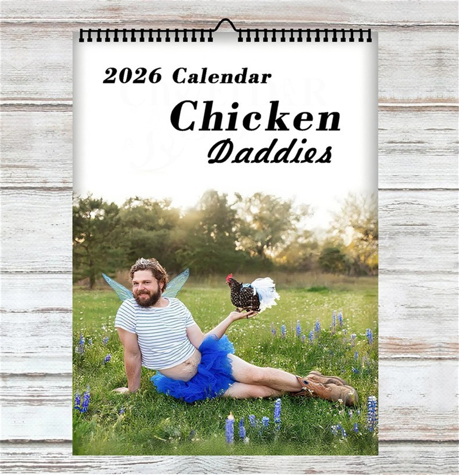 Home Office Size - 2026 Funny Chicken Daddy Wall Calendar