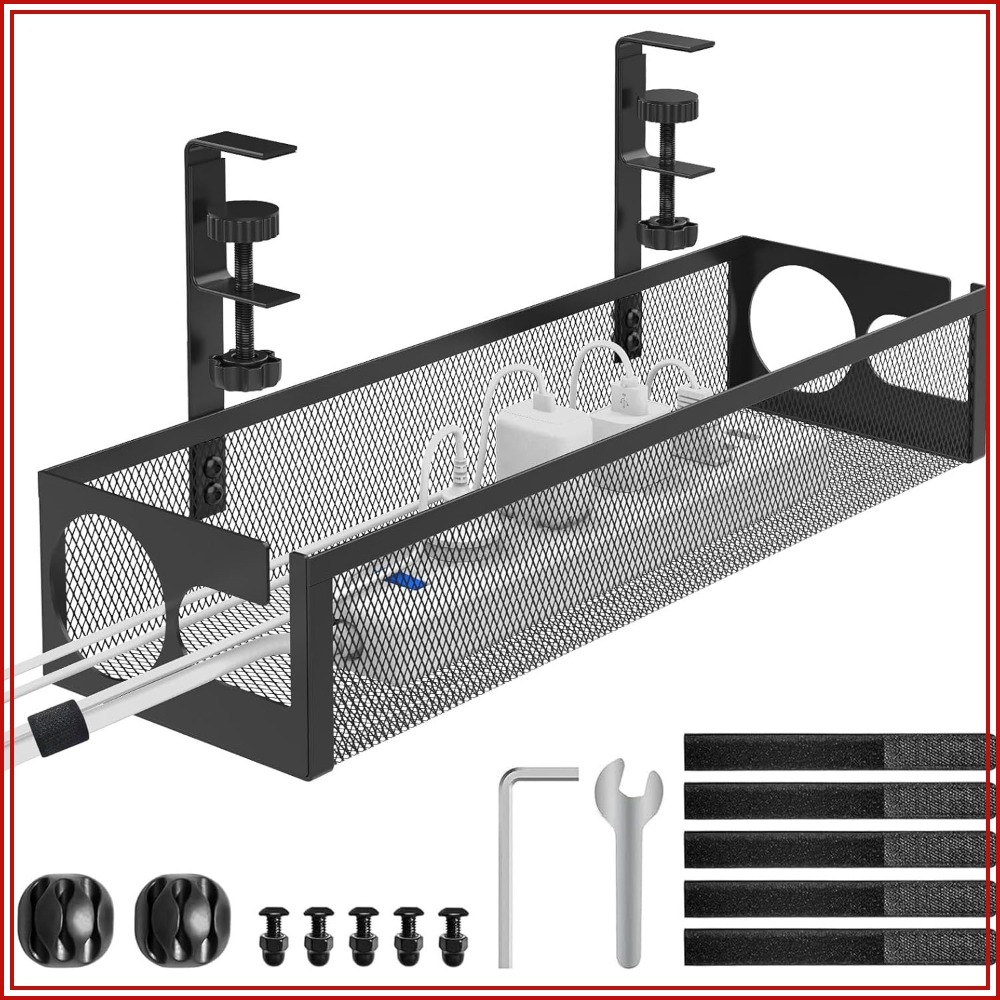 Cable Management Box - Under Desk Cable Management Tray 15.1'',