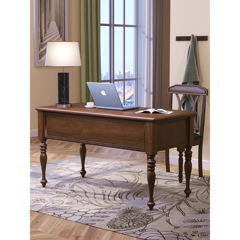 Home Office Login - American log walnut study home desk