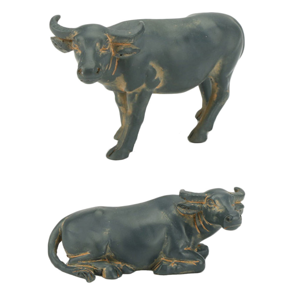 Home Office Layout - 2Pcs Premium Resin Calf Decoration Lifelike