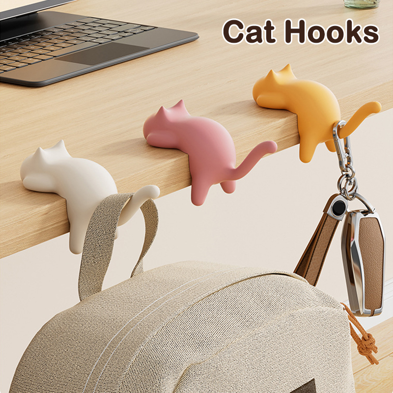 Office Table Home - 3Pcs Cute Portable Cat Bag Hook