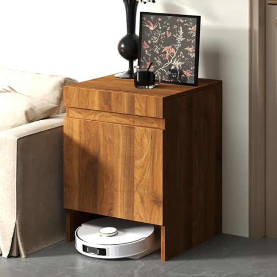 Office Table Home - Robot Vacuum Stand Cabinet with Doors