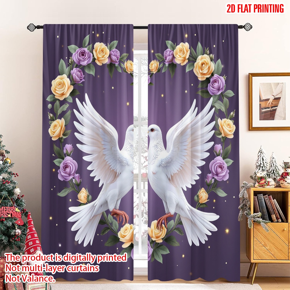2pcs 2D flat printing Curtain  - Home Office Romance ulasan dan harga