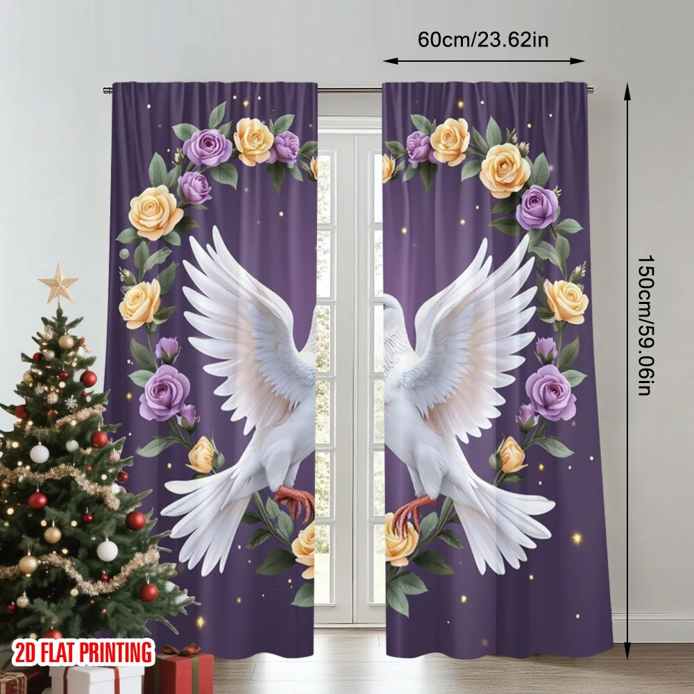2pcs 2D flat printing Curtain  - Home Office Romance ulasan dan harga