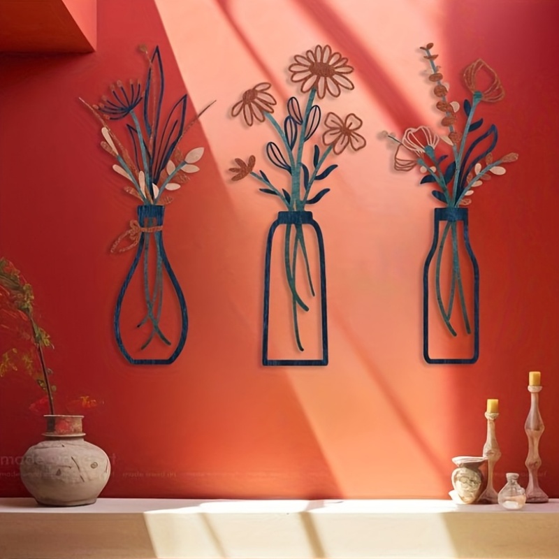 3 Large Floral Wall Art Sculpt - Home Office Interior Design ulasan dan harga