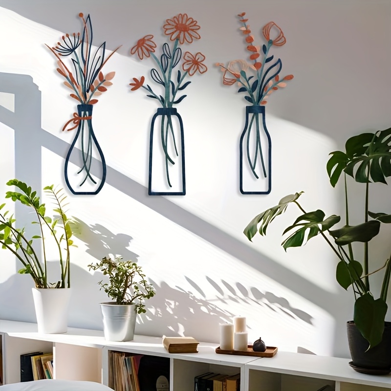 3 Large Floral Wall Art Sculpt - Home Office Interior Design ulasan dan harga