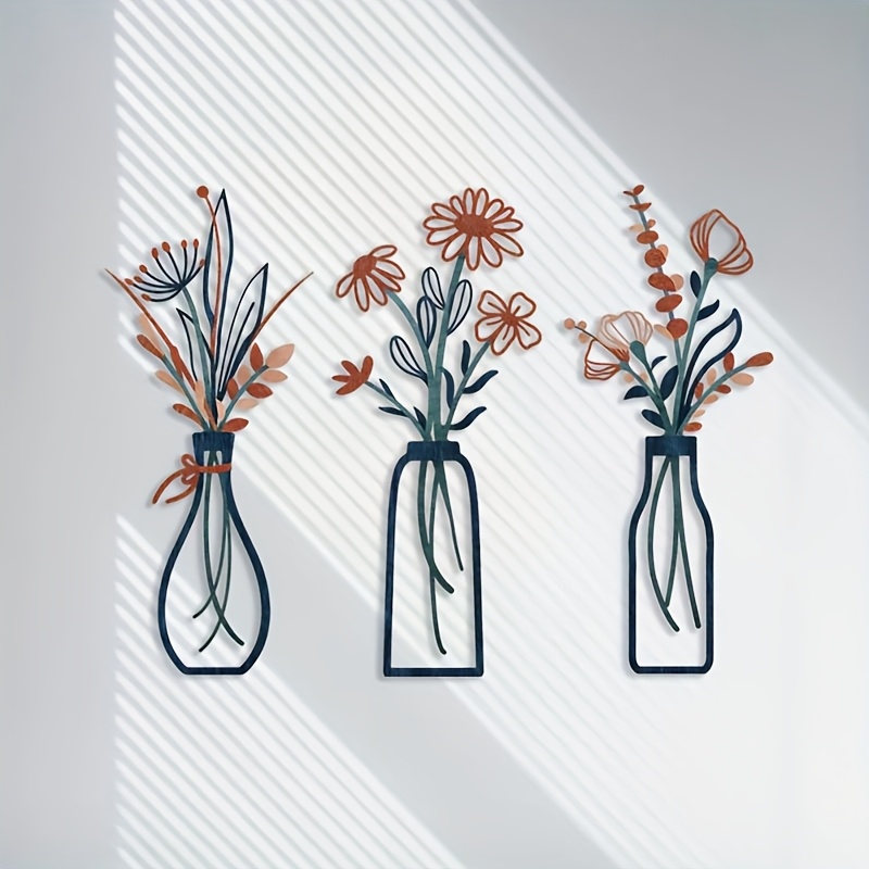 3 Large Floral Wall Art Sculpt - Home Office Interior Design ulasan dan harga