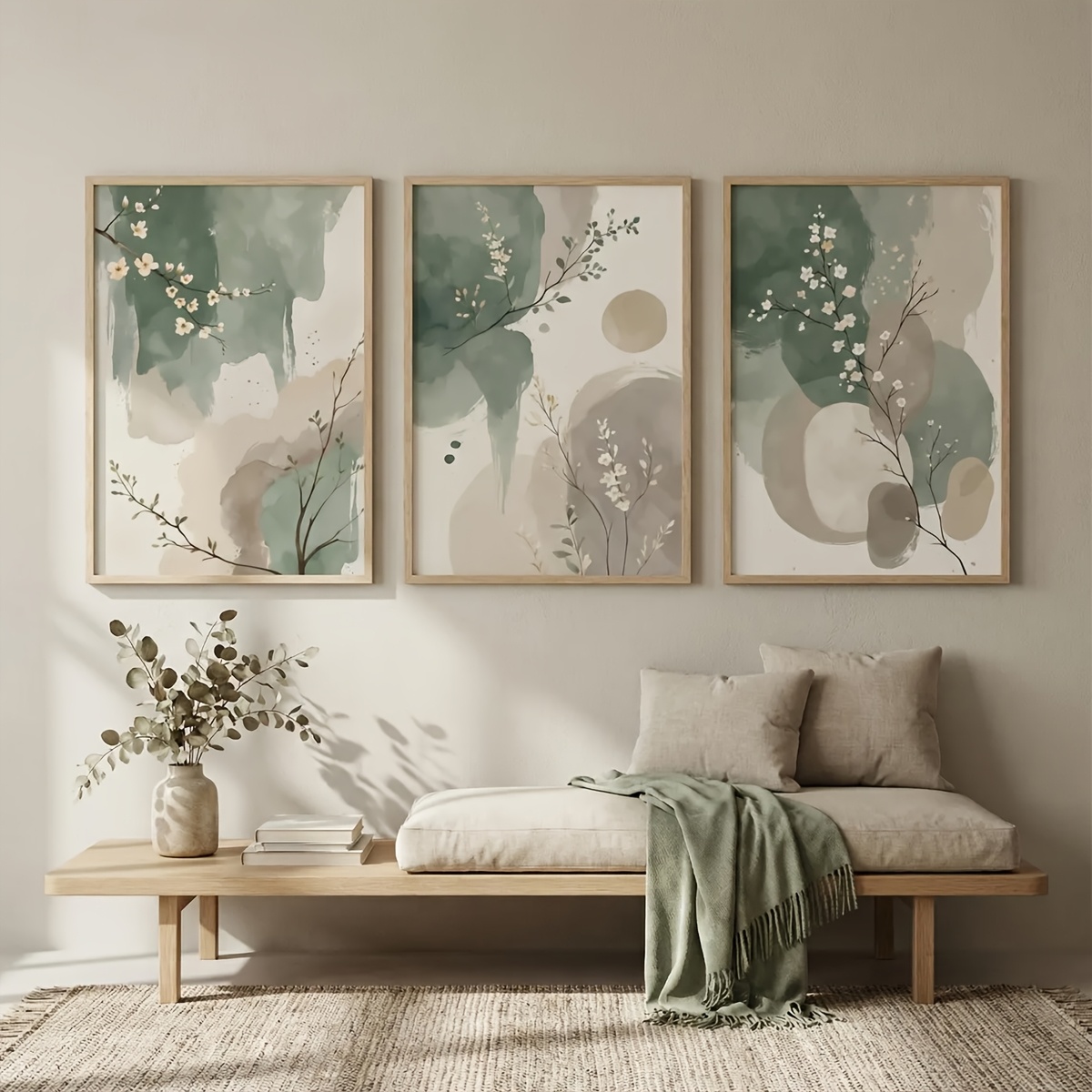 3pcs Japanese-Style Plant Canv - Home Office Youtube ulasan dan harga