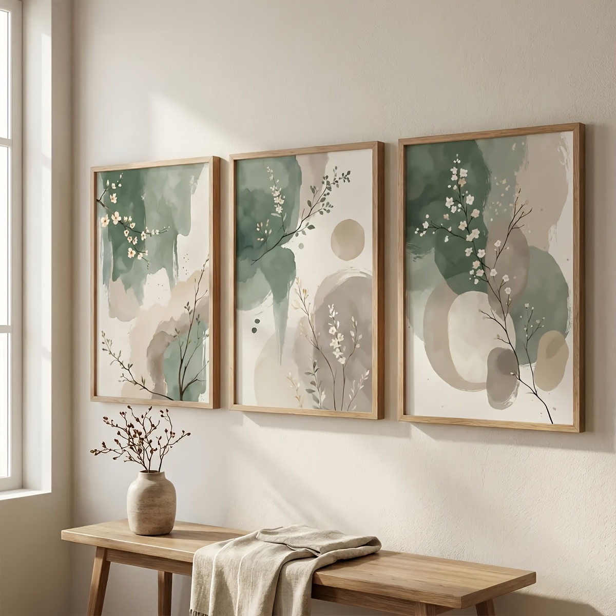 3pcs Japanese-Style Plant Canv - Home Office Youtube ulasan dan harga