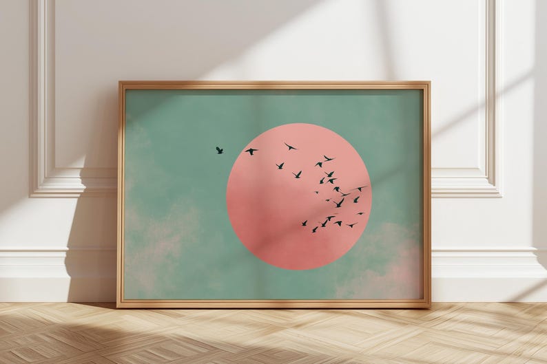 Japanese Sun & Cranes Canvas W - Home Office Youtube ulasan dan harga