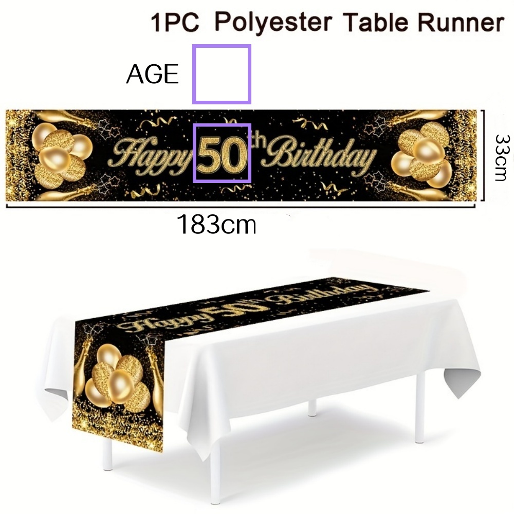 Custom Age Birthday Table Runn - Home Office News ulasan dan harga