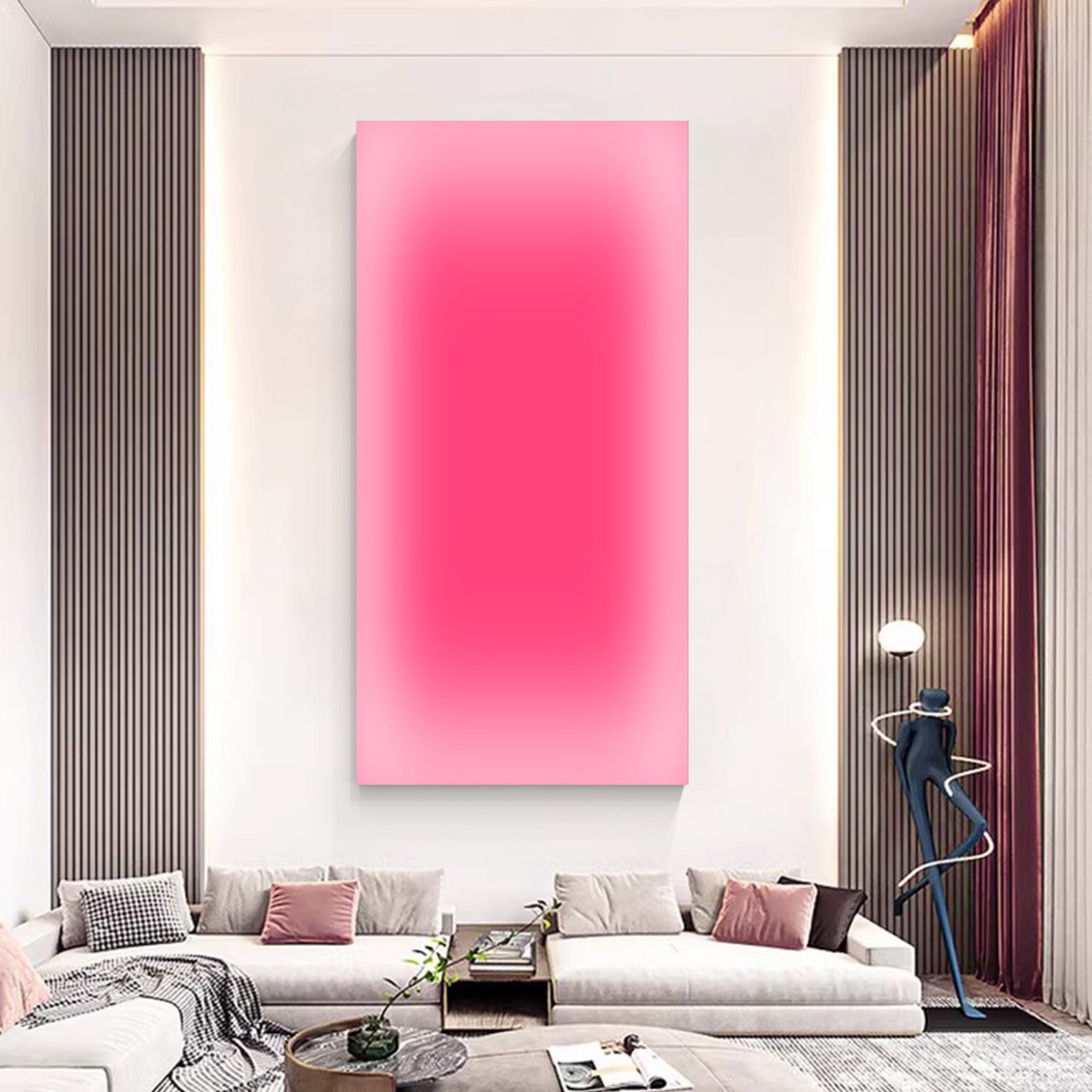 Abstract Pink Ombre Art Neon G - Home Office Youtube ulasan dan harga