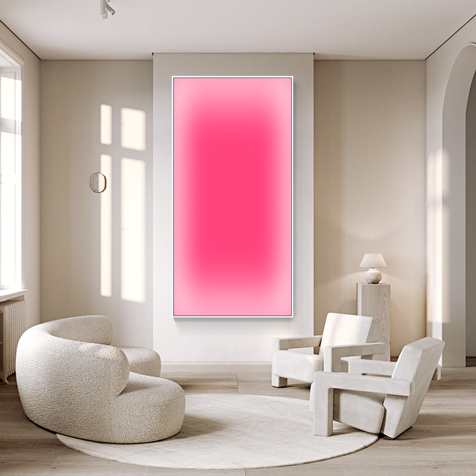 Abstract Pink Ombre Art Neon G - Home Office Youtube ulasan dan harga