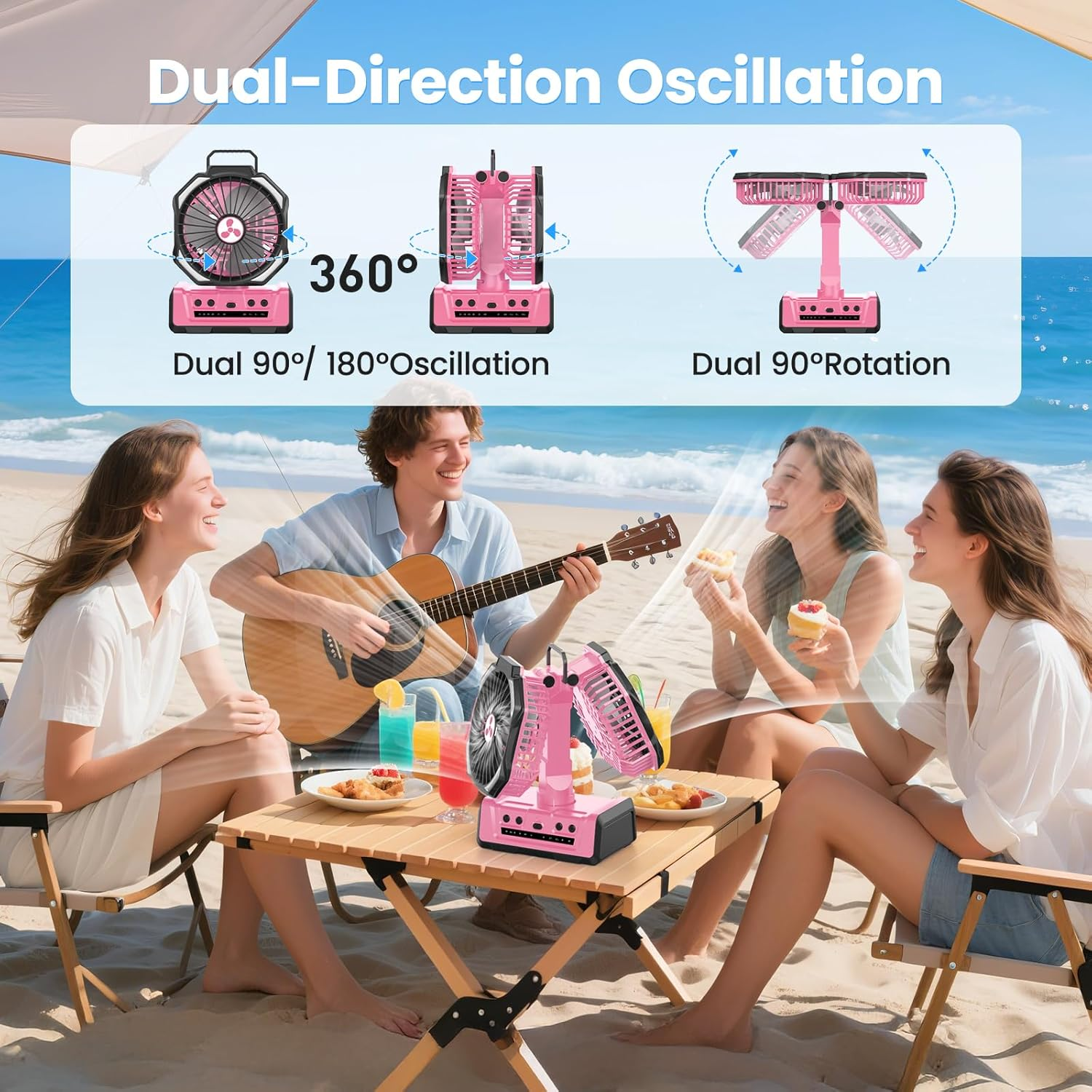 Portable Oscillating Fan Batte - Home Office Layout ulasan dan harga