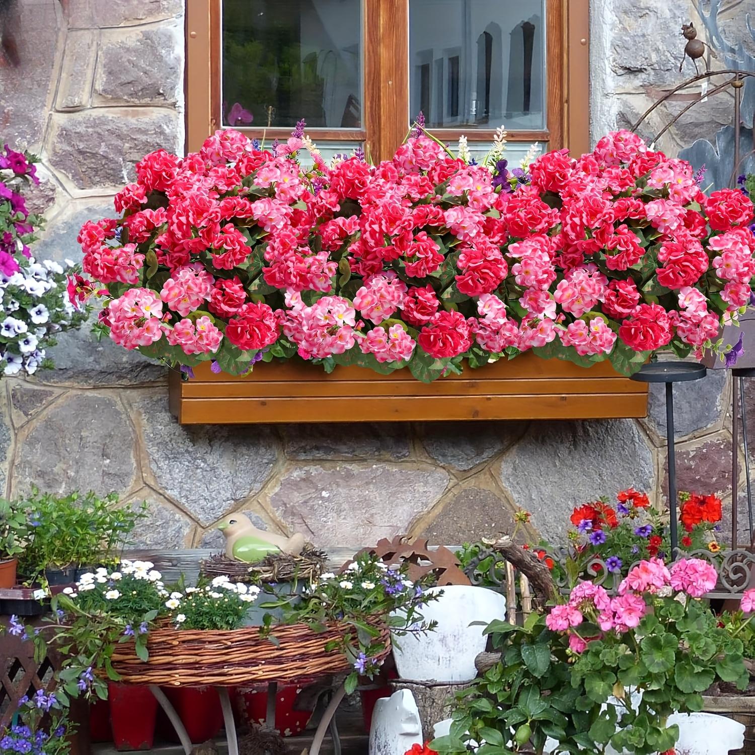 4 Bunches of Artificial Gerani - Home Office Romance ulasan dan harga