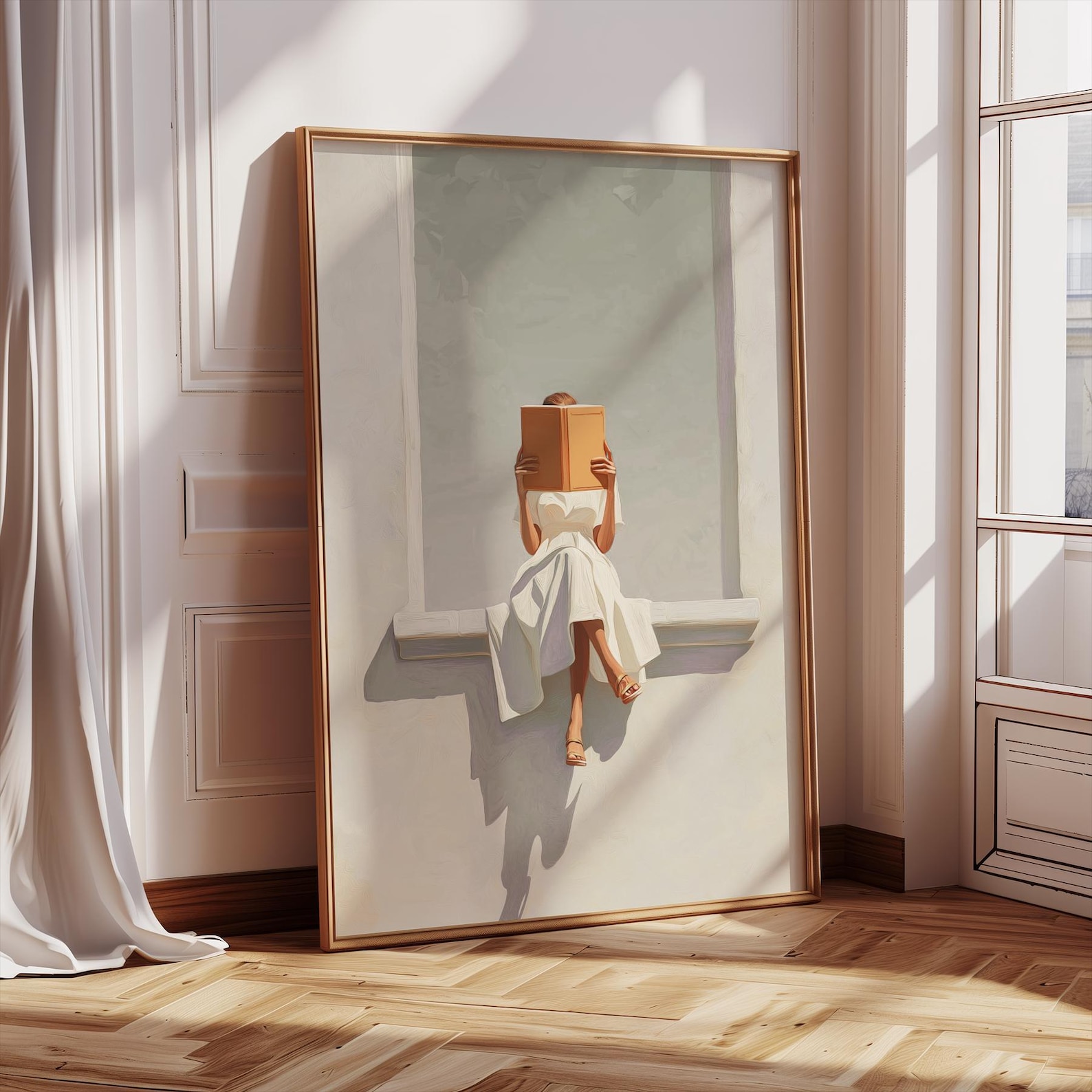 Modern Abstract Woman Reading  - Home Office Youtube ulasan dan harga