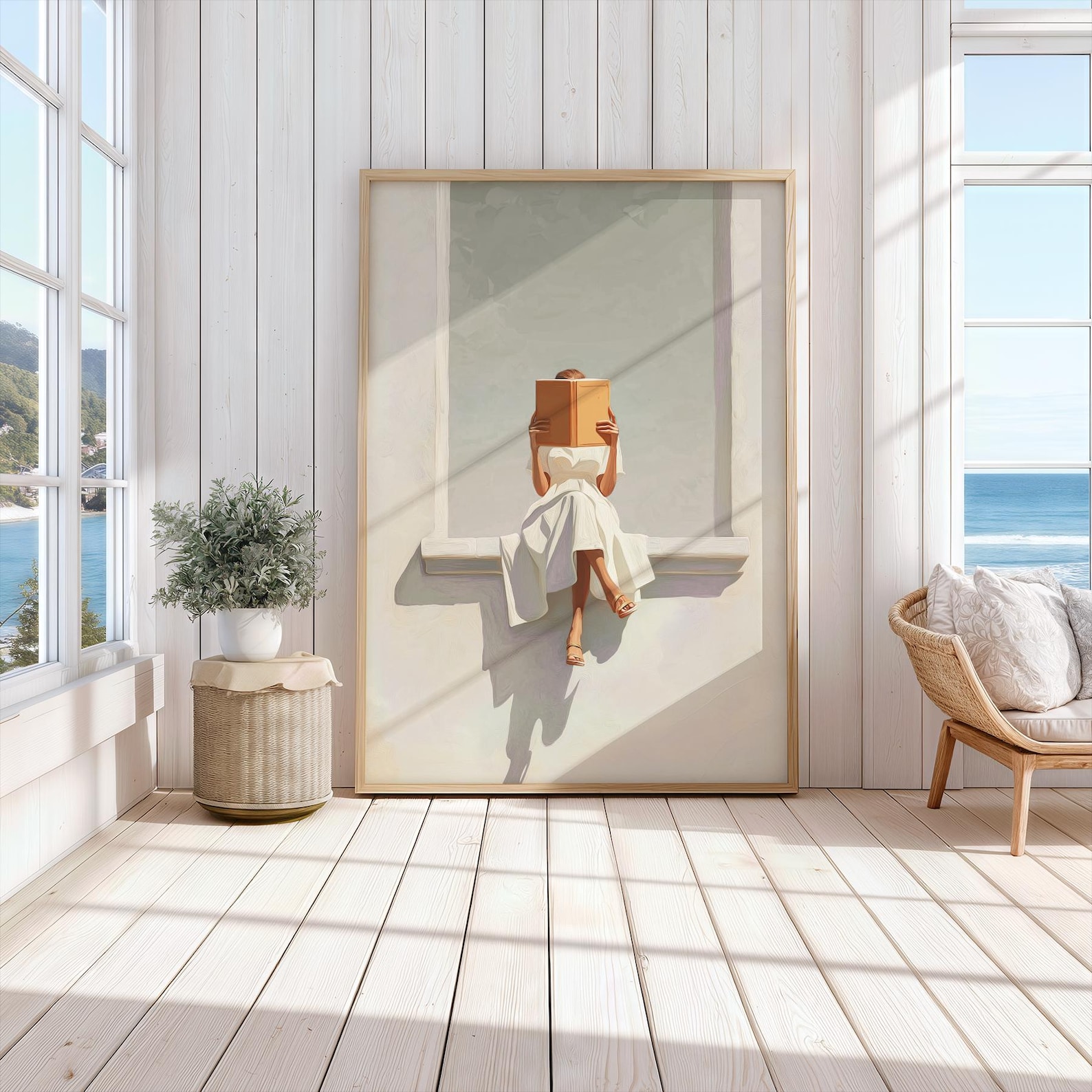 Modern Abstract Woman Reading  - Home Office Youtube ulasan dan harga