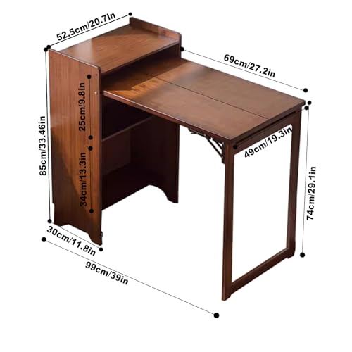 Bamboo Folding Desk With Stora - Home Office Hideaway Desk ulasan dan harga