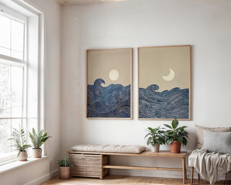 2pcs Japandi Minimalist Moon C - Home Office Youtube ulasan dan harga