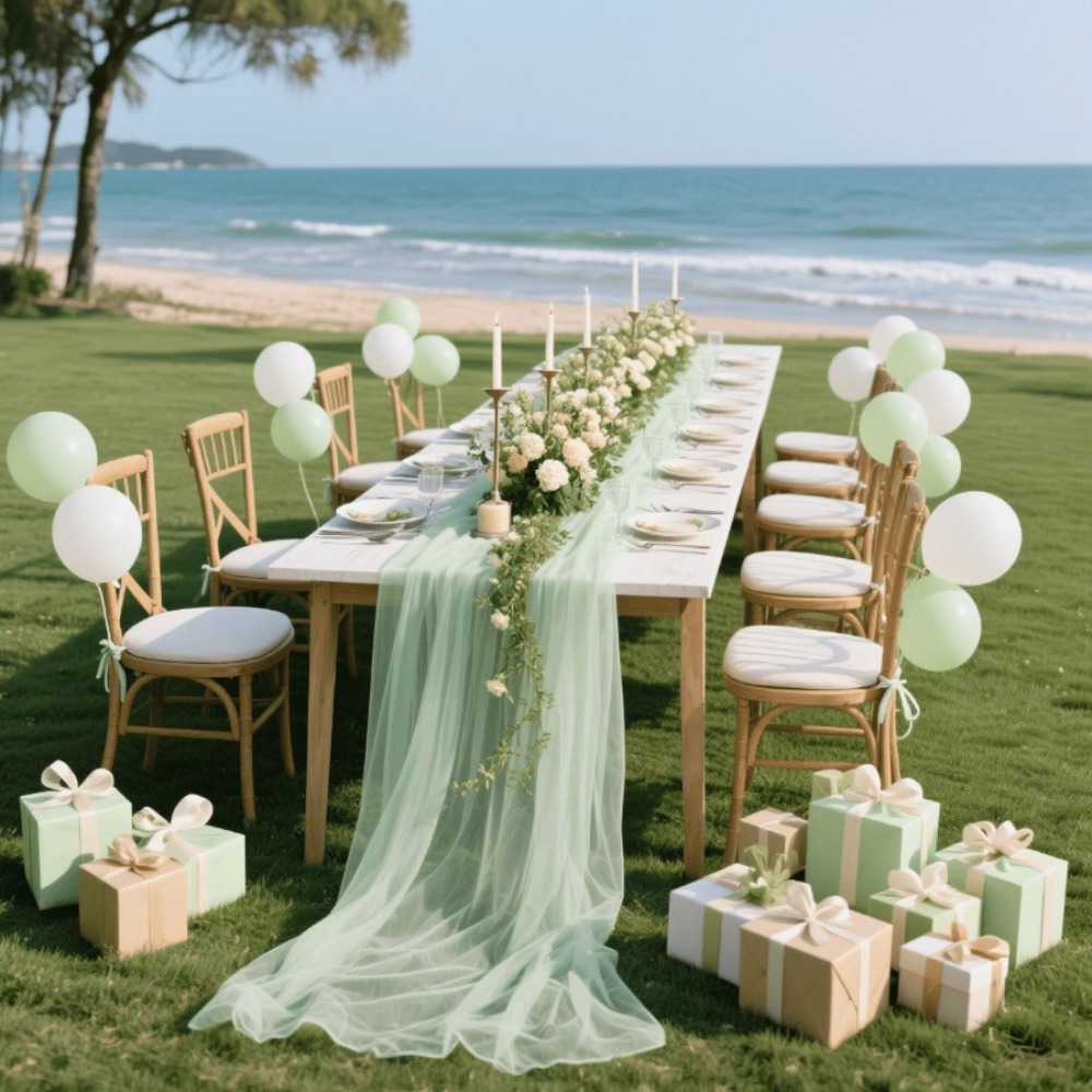 Wedding Sheer Table Runner, Bo - Home Office News ulasan dan harga