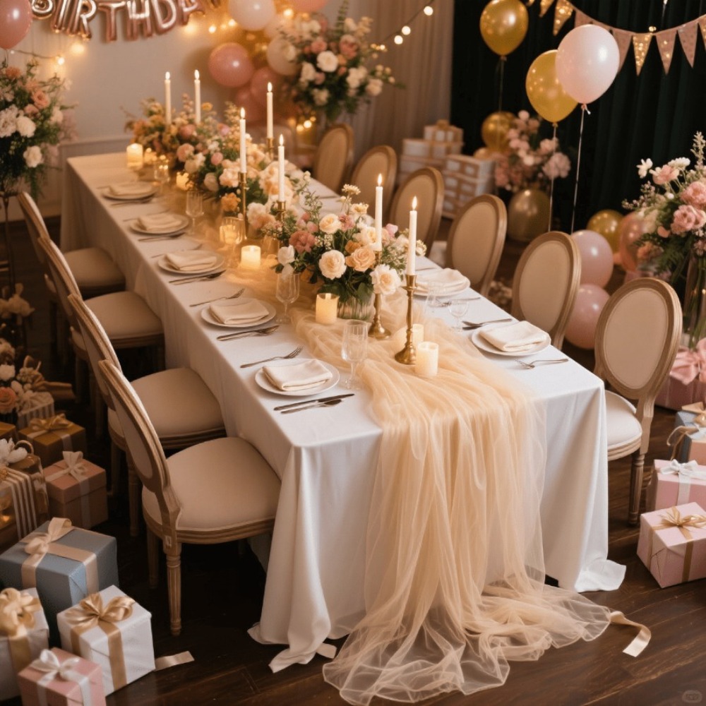 Wedding Sheer Table Runner, Bo - Home Office News ulasan dan harga