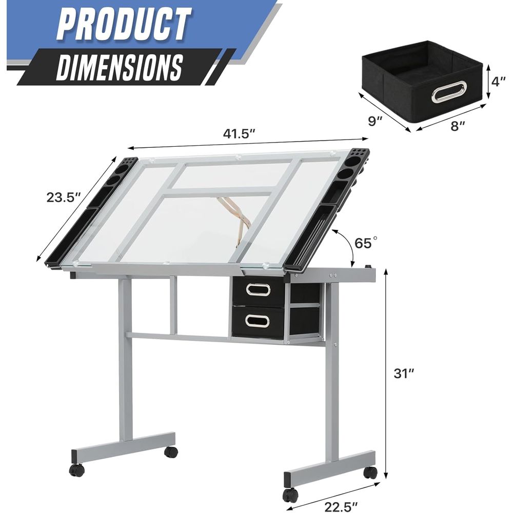 Adjustable Glass Top Dining Ta - Office Table Home ulasan dan harga