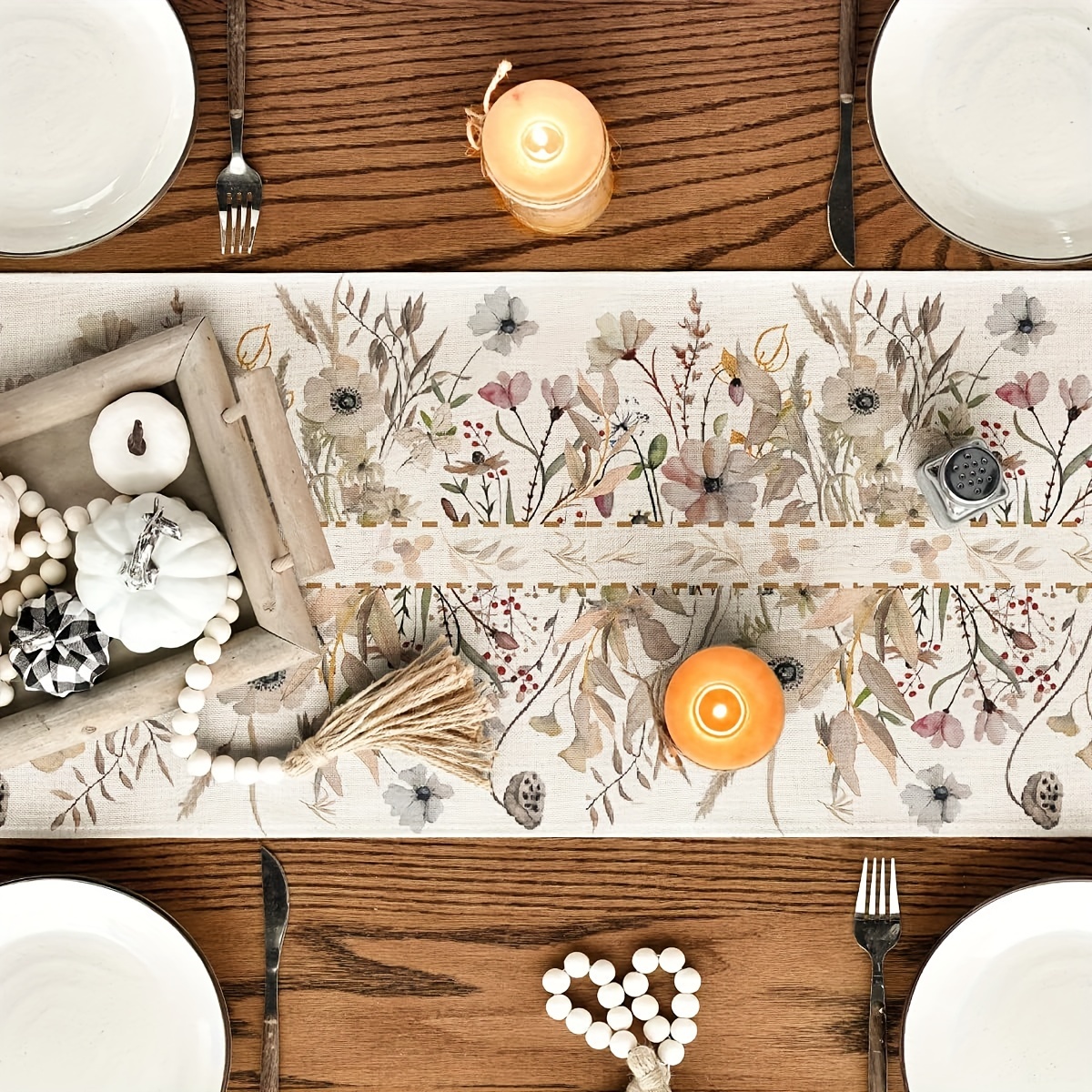 1pc Autumn Harvest Table Runne - Home Office News ulasan dan harga