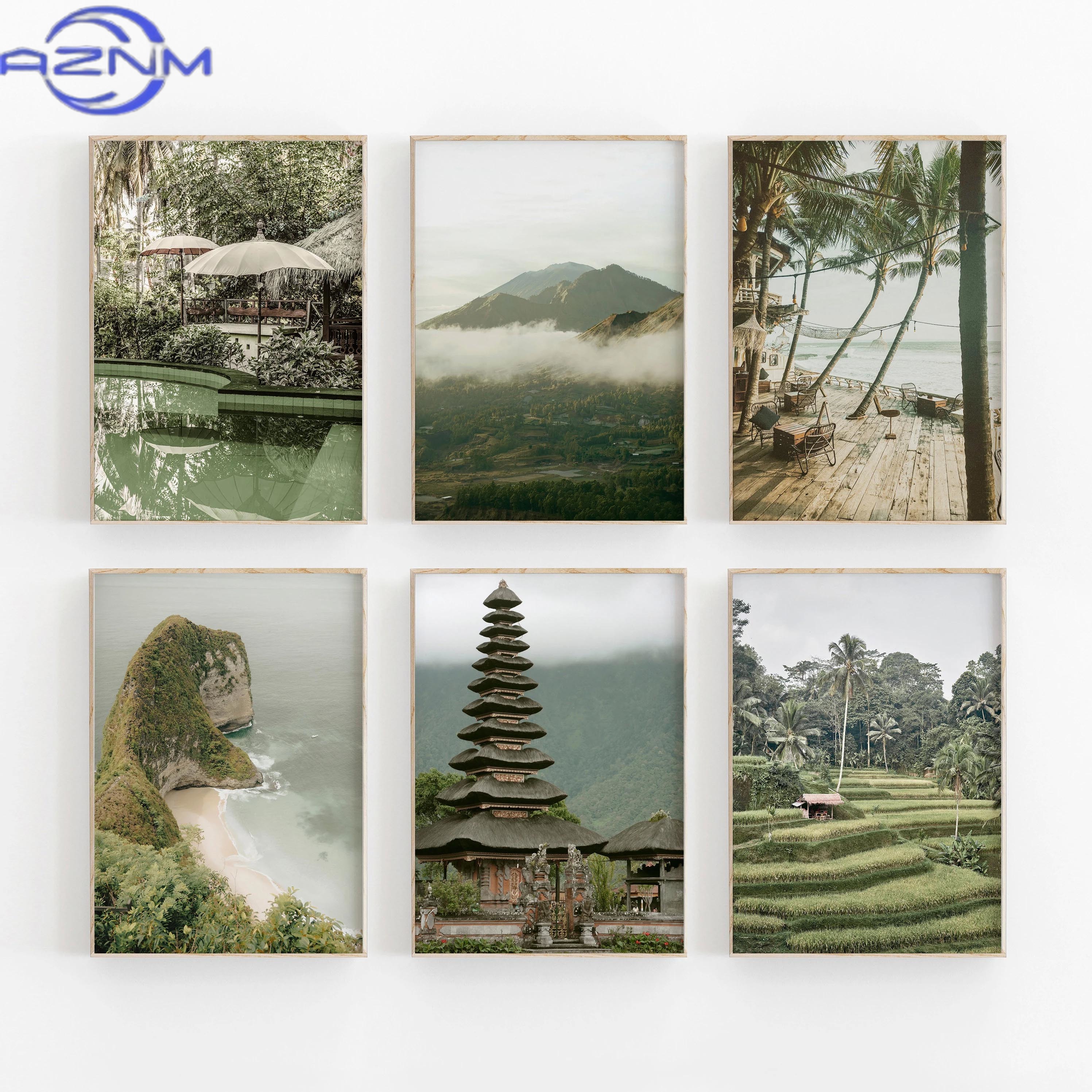 AZNM 1pc Bali Canvas Art Print - Home Office Bali ulasan dan harga
