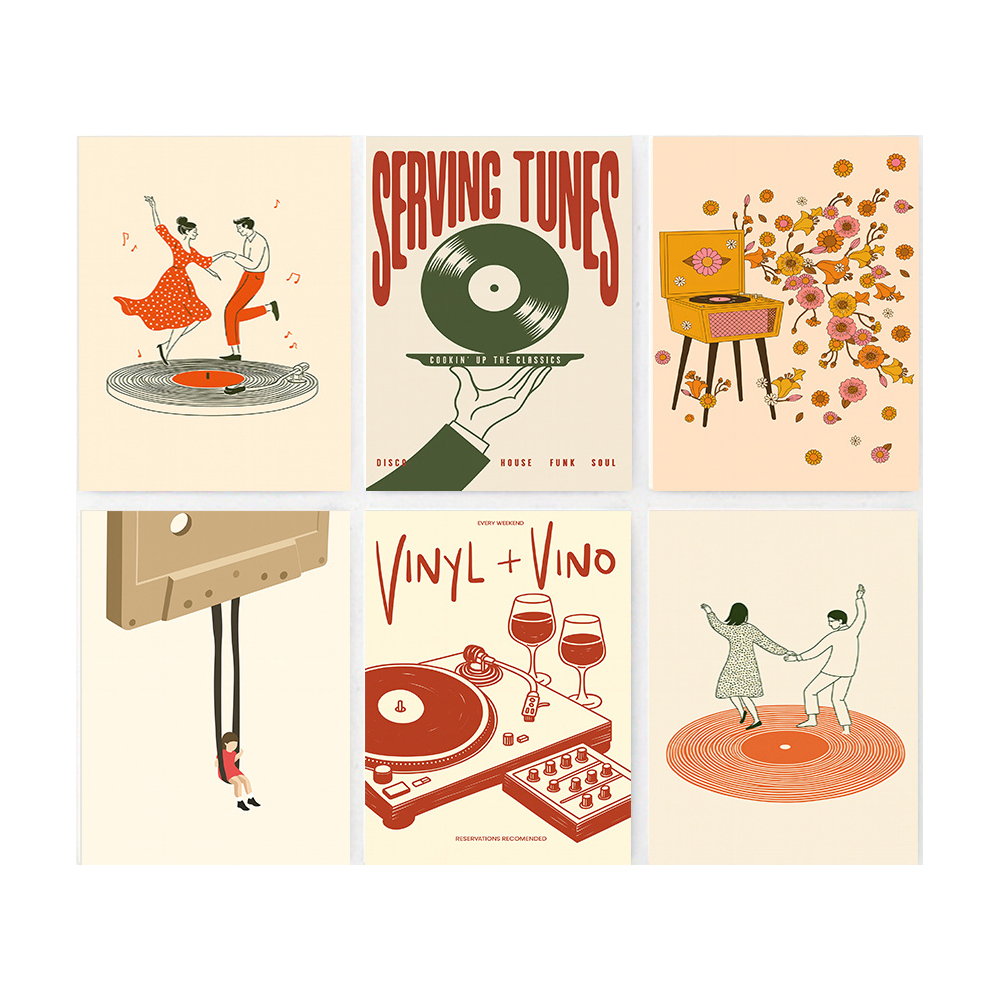 1pc Vintage Music Canvas Poste - Home Office Youtube ulasan dan harga