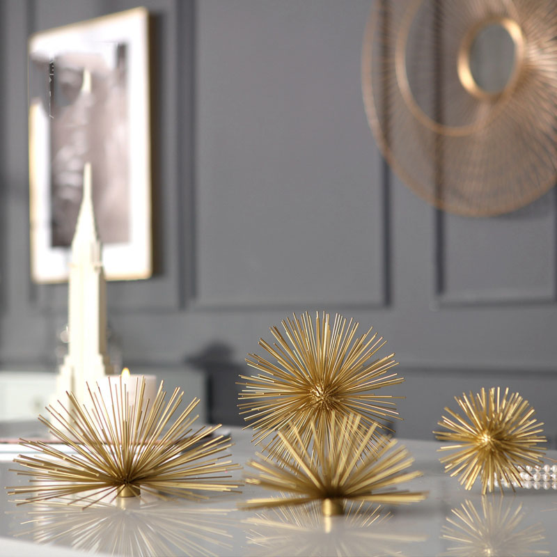 Modern Golden Geometric Metal  - Home Office Layout ulasan dan harga