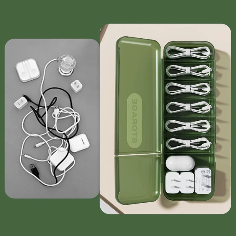 Cable Storage Box With 7 Compa - Cable Management Box ulasan dan harga