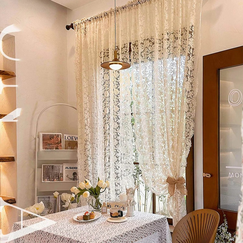 3D Flower Lace Curtains for Be - Home Office Romance ulasan dan harga