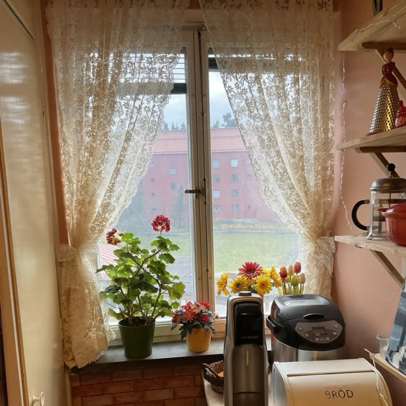 3D Flower Lace Curtains for Be - Home Office Romance ulasan dan harga