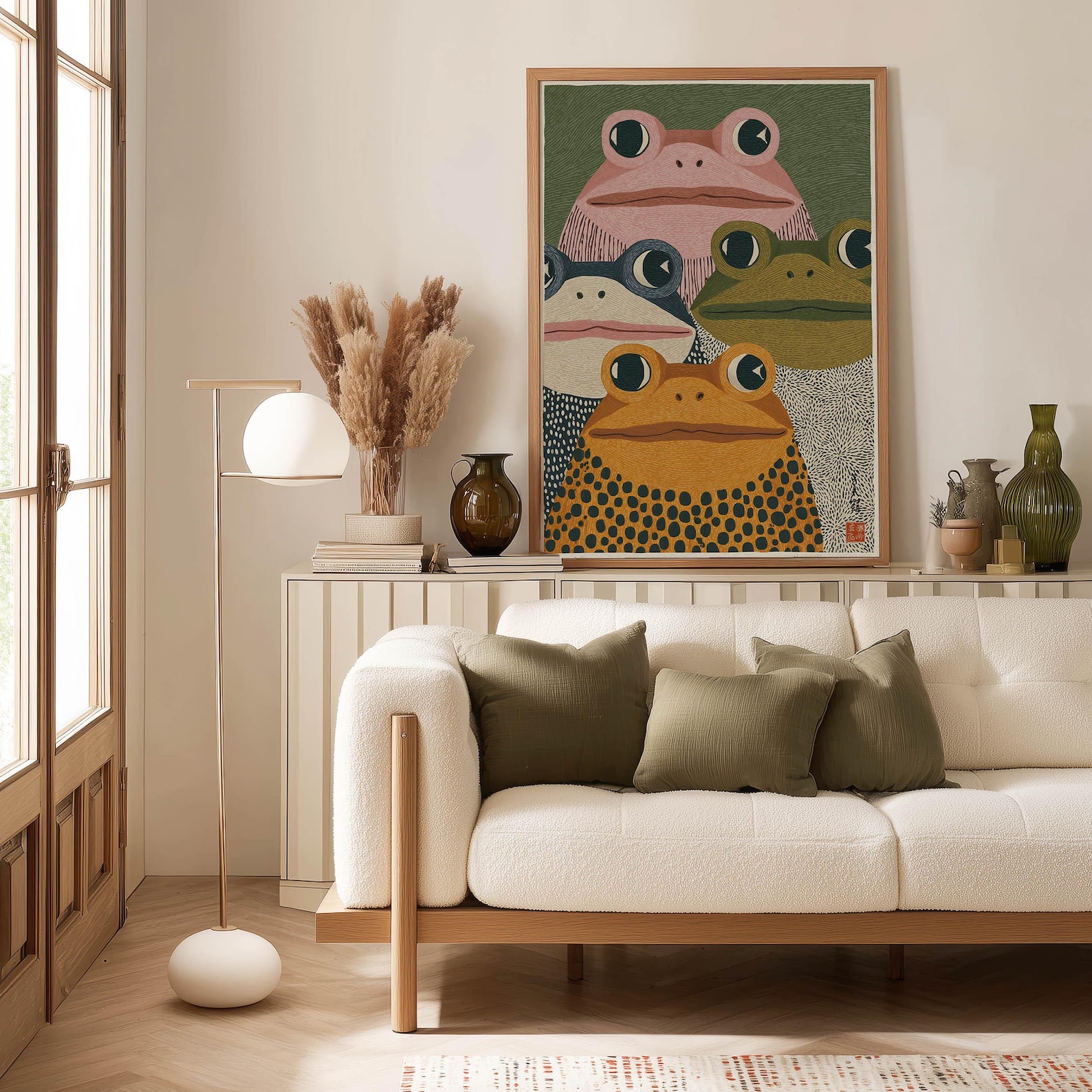 Modern Japanese Frog Art Print - Home Office Youtube ulasan dan harga