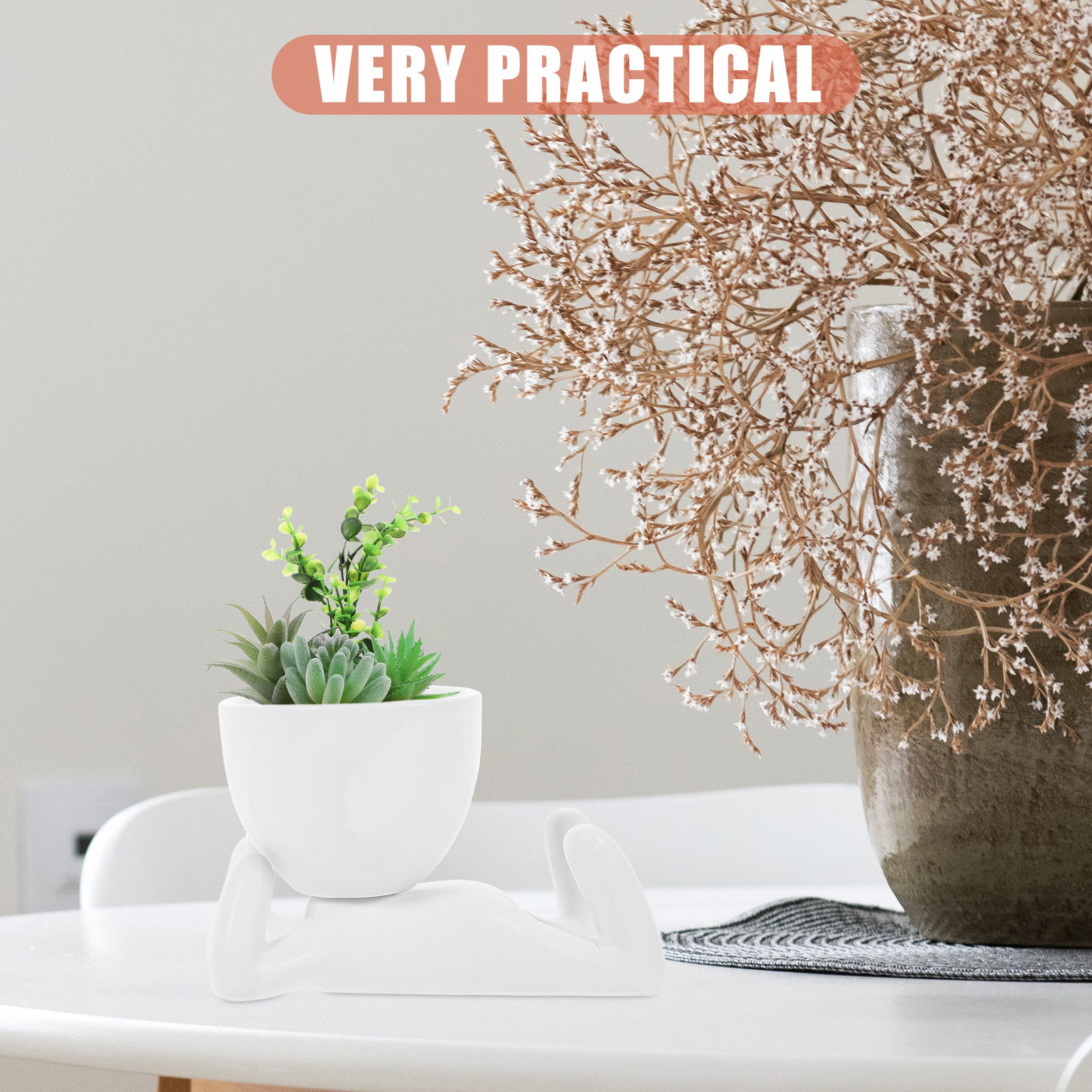 2Pcs Artistic Ceramic Plant Po - Home Office Interior Design ulasan dan harga