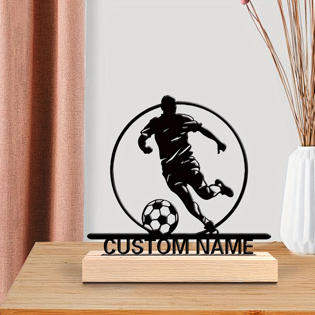 Custom Soccer Player Metal Sta - Office Table Home ulasan dan harga