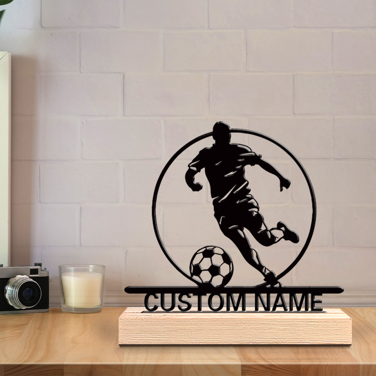 Custom Soccer Player Metal Sta - Office Table Home ulasan dan harga