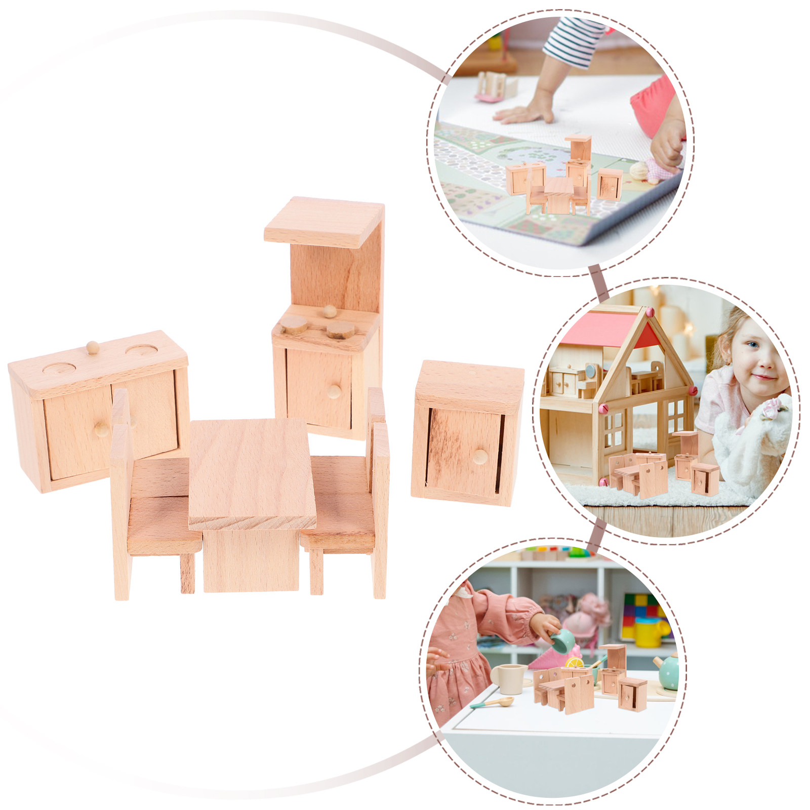 1Set Wooden Mini Dining Room F - Home Office Layout ulasan dan harga
