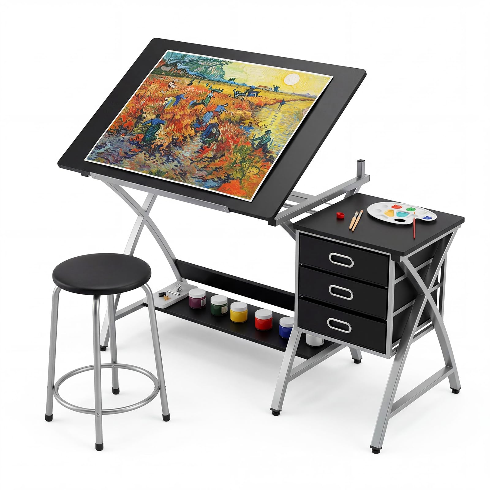 Tabletop Adjustable Drafting T - Office Table Home ulasan dan harga