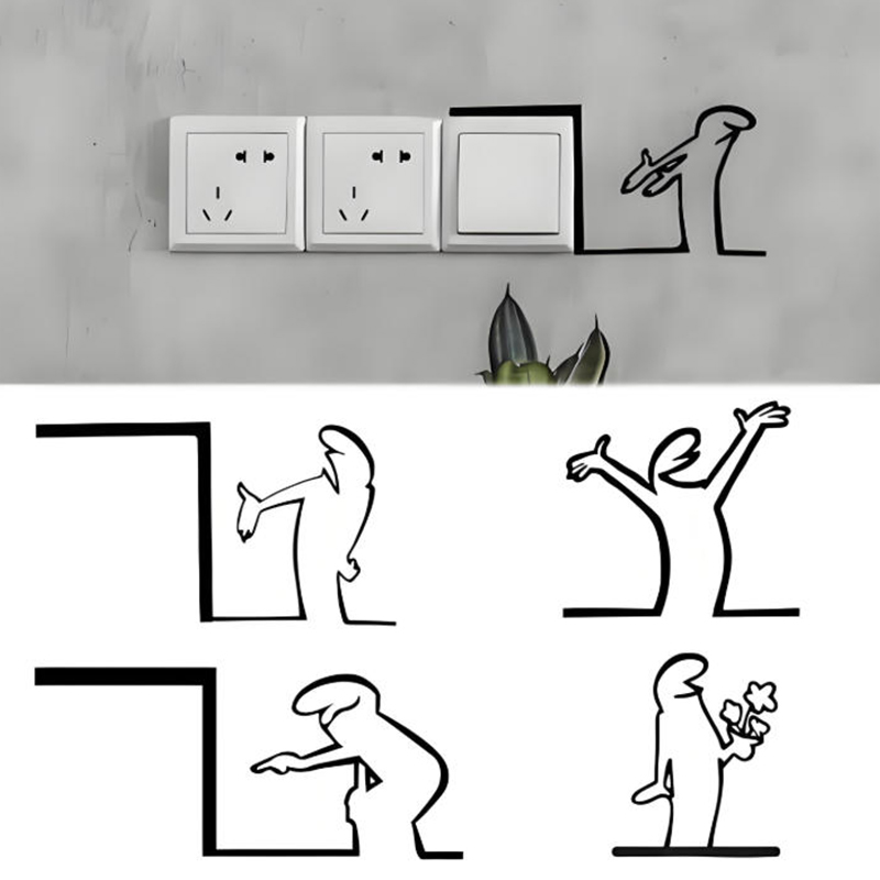 New！Minimalist Switch Sticker  - Home Office Interior Design ulasan dan harga