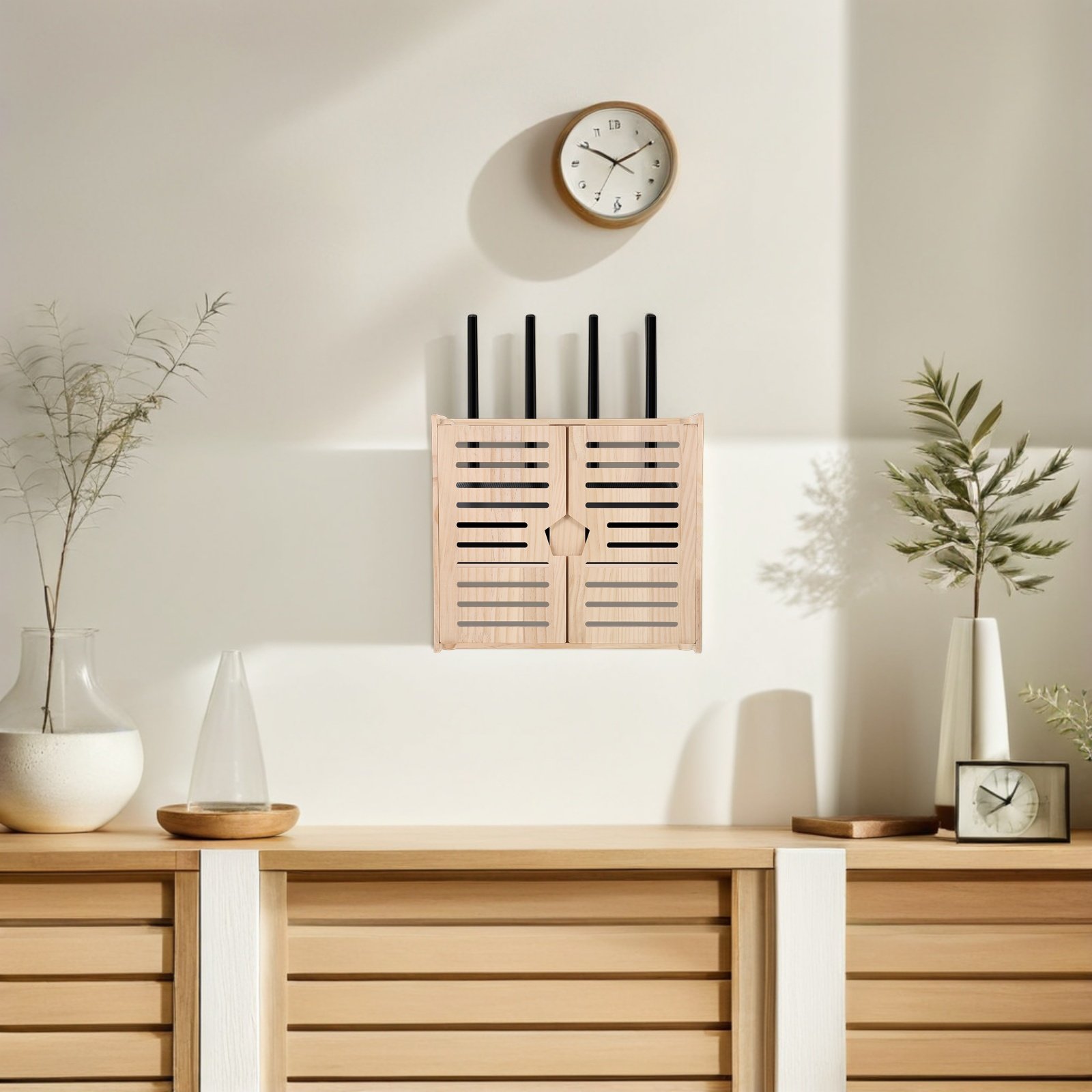 Wooden WiFi Router Storage Box - Cable Management Box ulasan dan harga