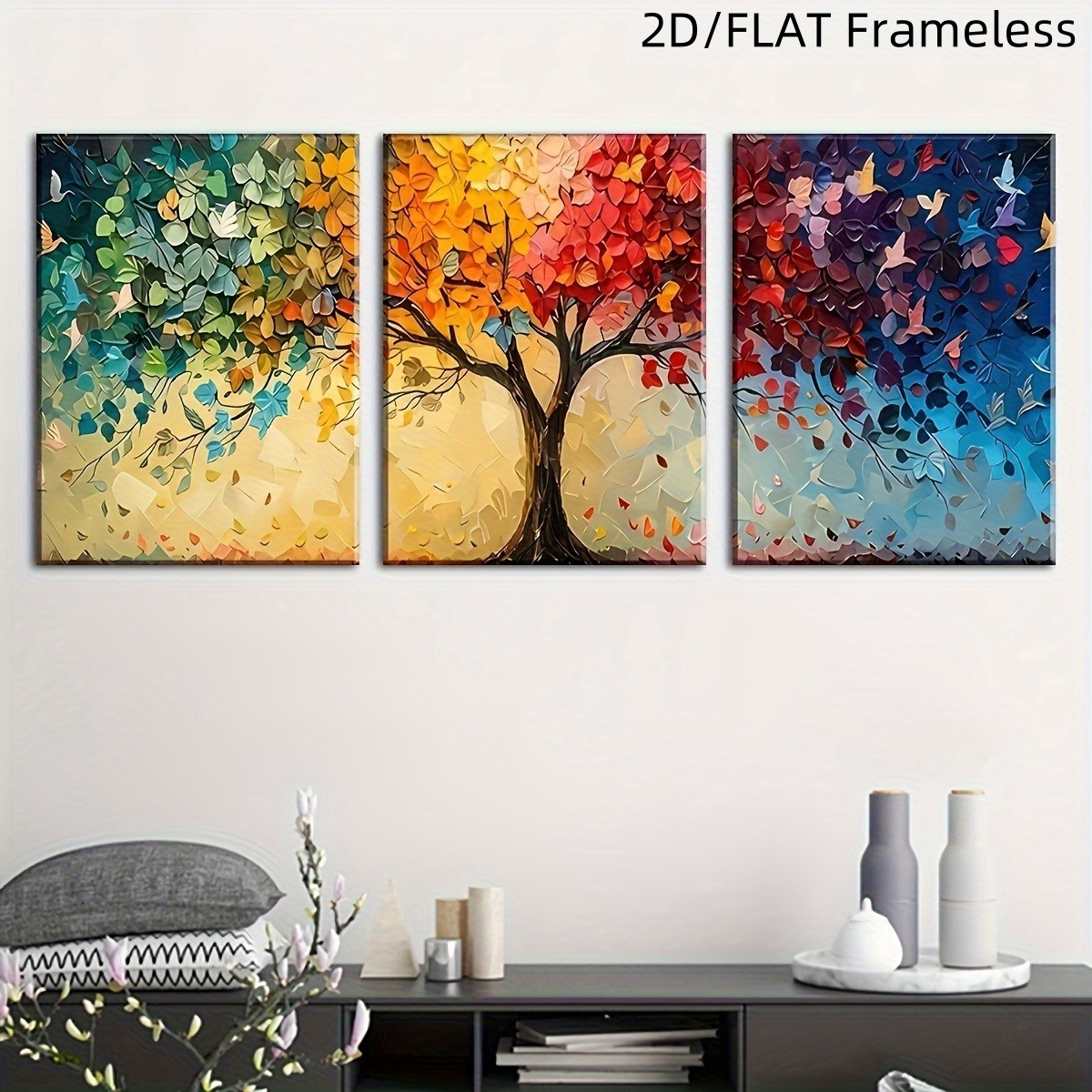 3pcs/Set Colorful Abstract Tre - Home Office Youtube ulasan dan harga