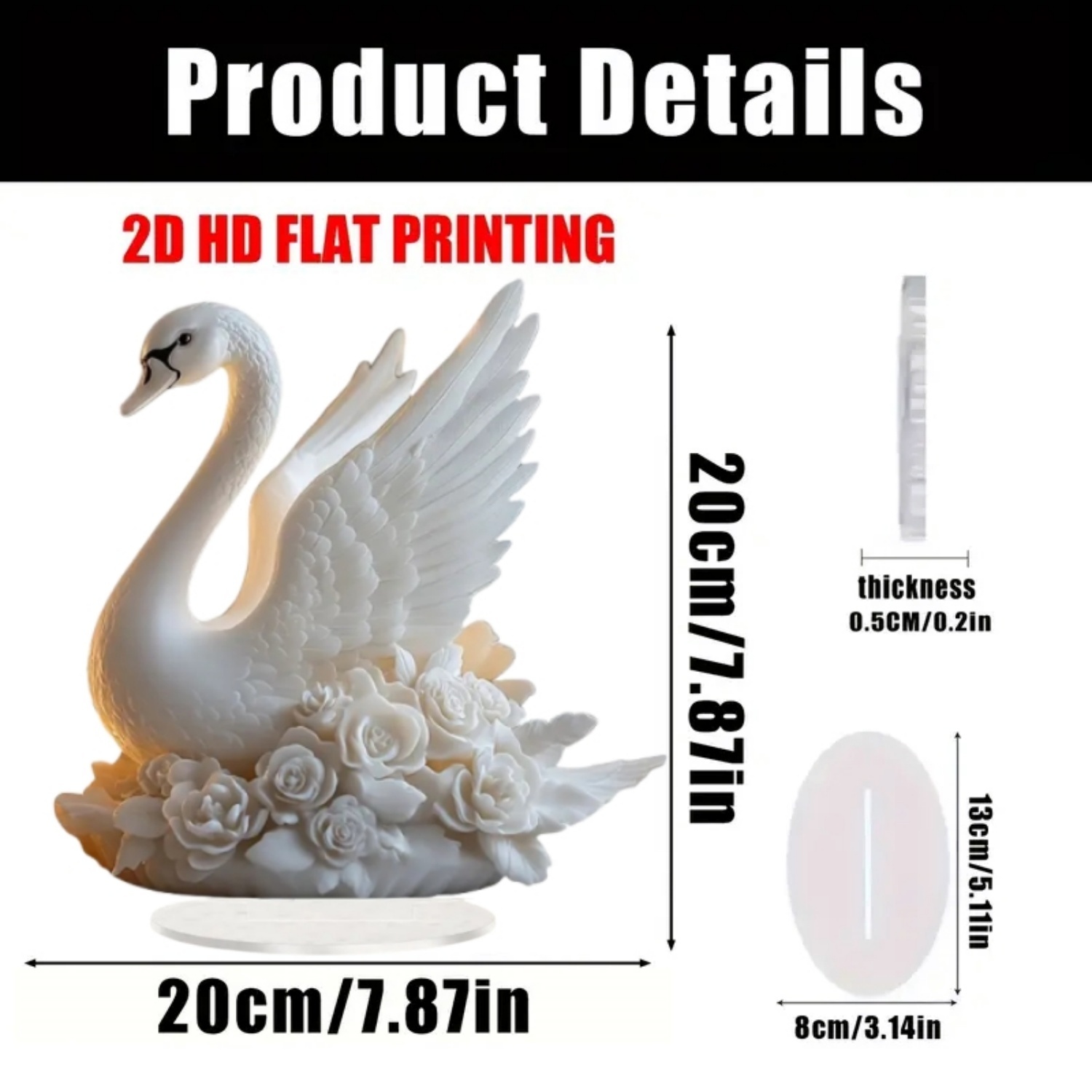 2D Flat Acrylic The Bonny Swan - Office Table Home ulasan dan harga