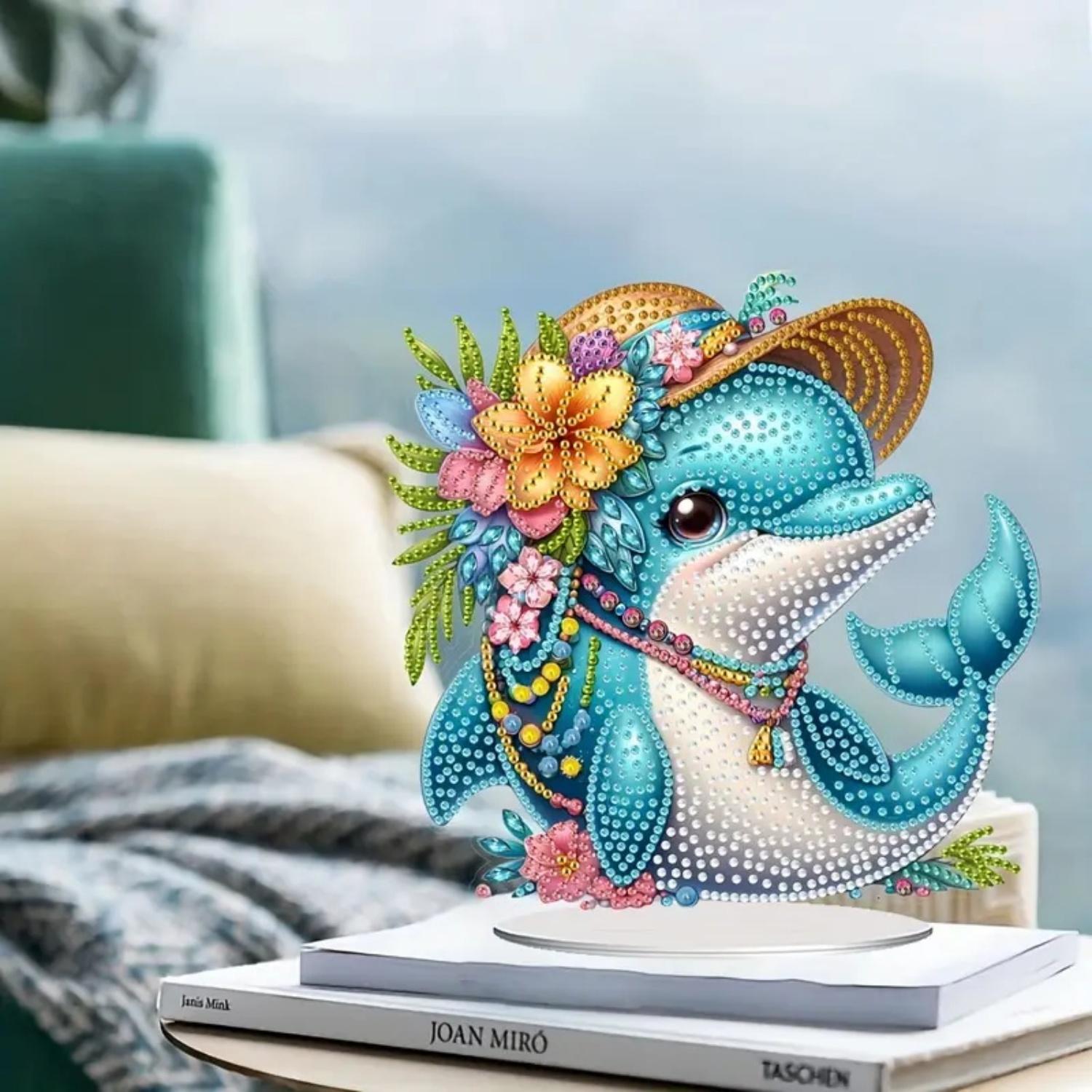 2D Flat Acrylic Dolphins & Pea - Office Table Home ulasan dan harga