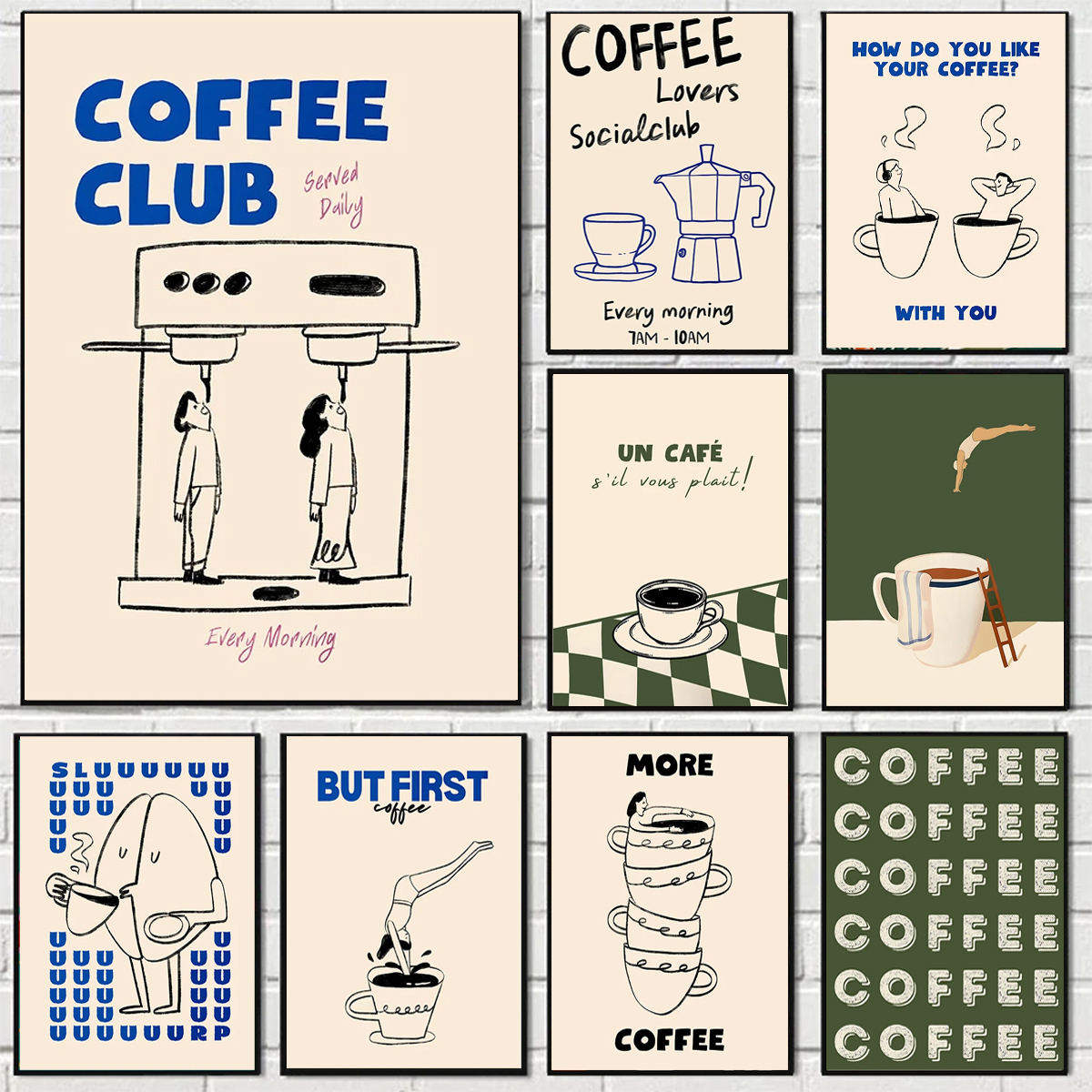 Abstract Funny Coffee Club Ser - Home Office Youtube ulasan dan harga