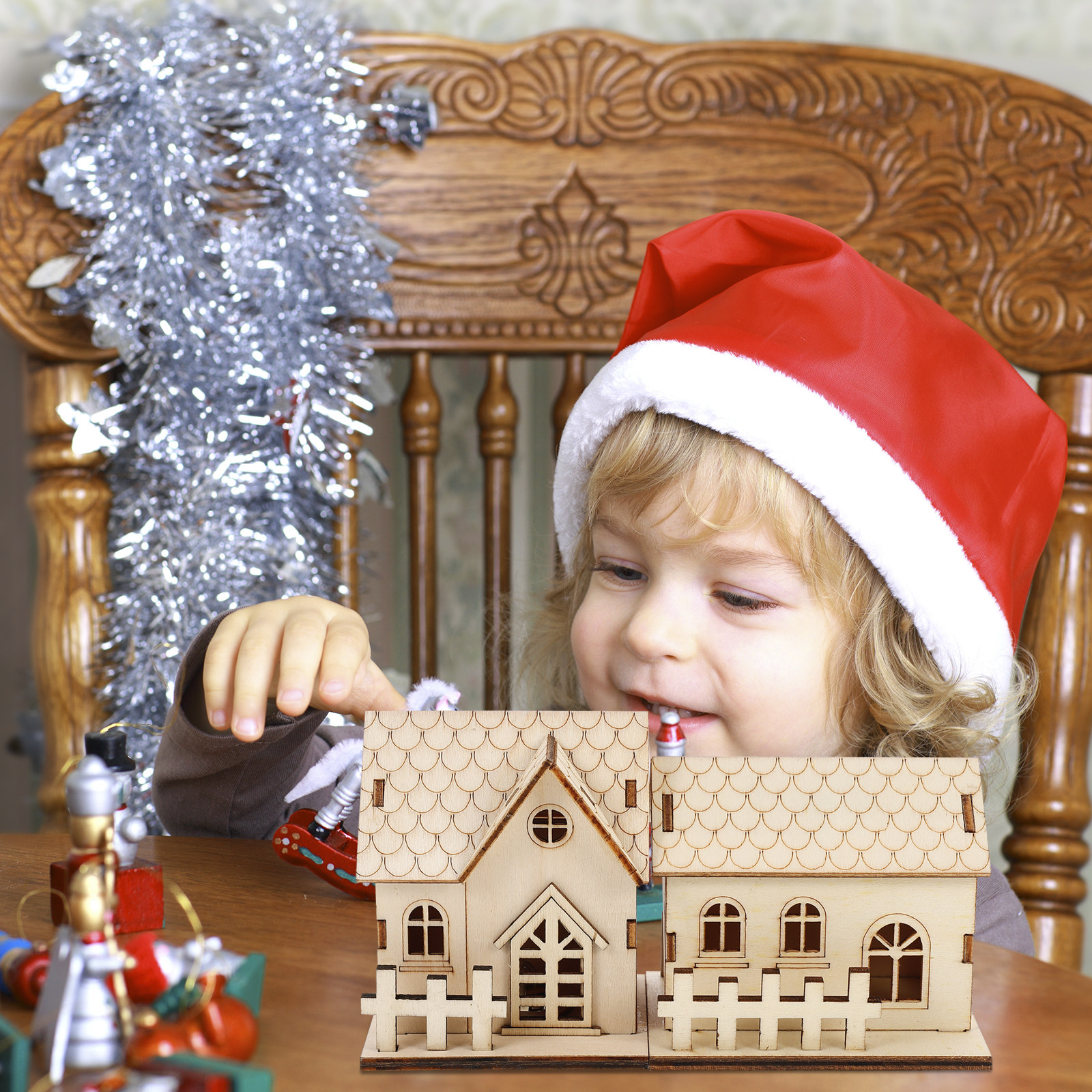 2Pcs Glowing Christmas Wood Ho - Home Office Login ulasan dan harga