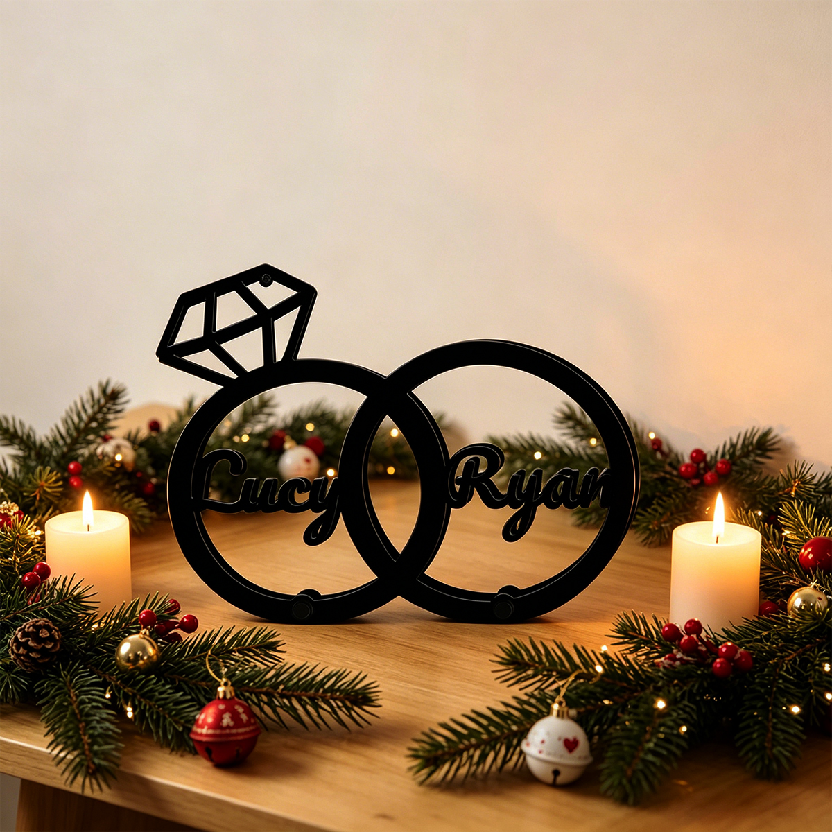 1Pc Csutom Name 3D Crown Ring  - Office Table Home ulasan dan harga